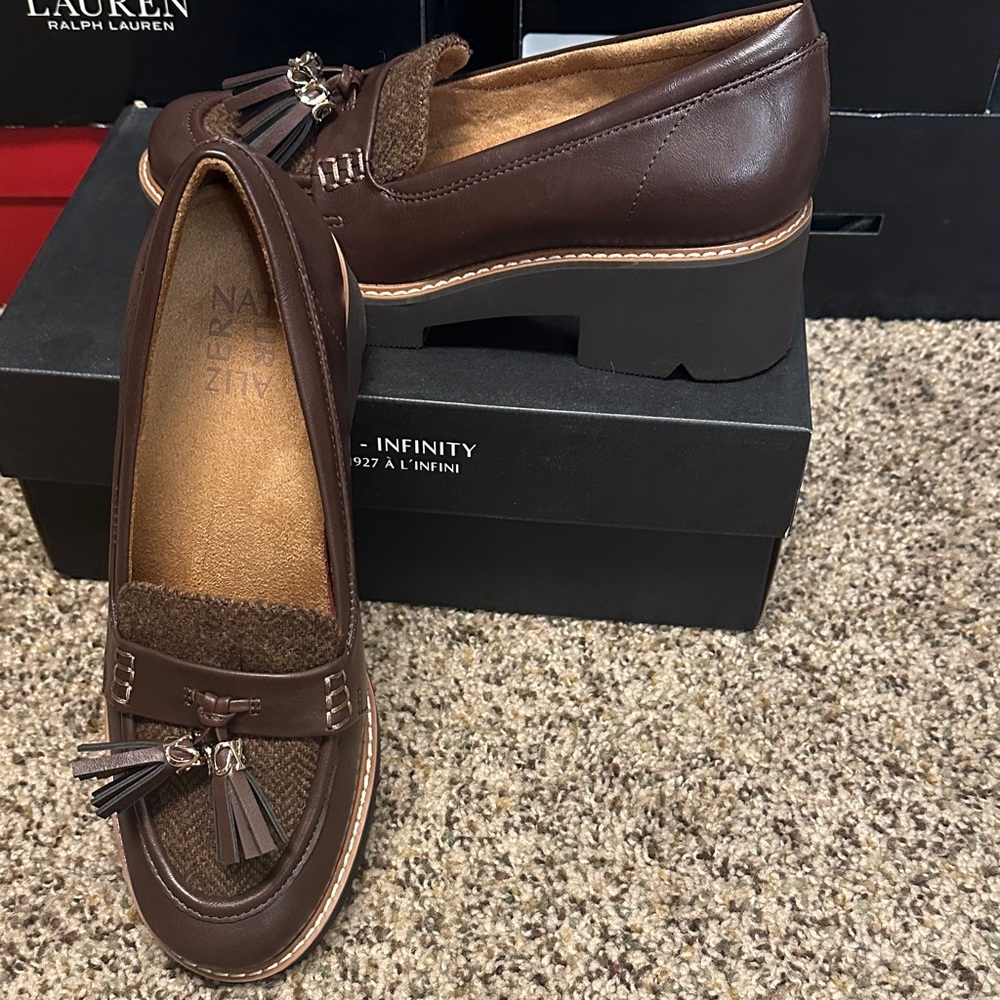 Naturalizer Dark Brown Loafers with Tassel Accents - Picture 7 of 8